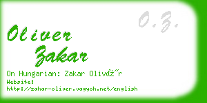 oliver zakar business card